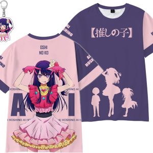 Oshi no Ko T-Shirt for Women Men Unisex Ai Hoshino Anime, Free Keychain